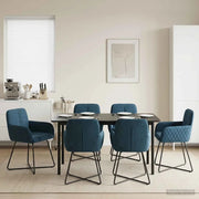 Sedie da pranzo 6 pcs Velluto (V) Blu 59 x 56,5 x 86 cm 3428226