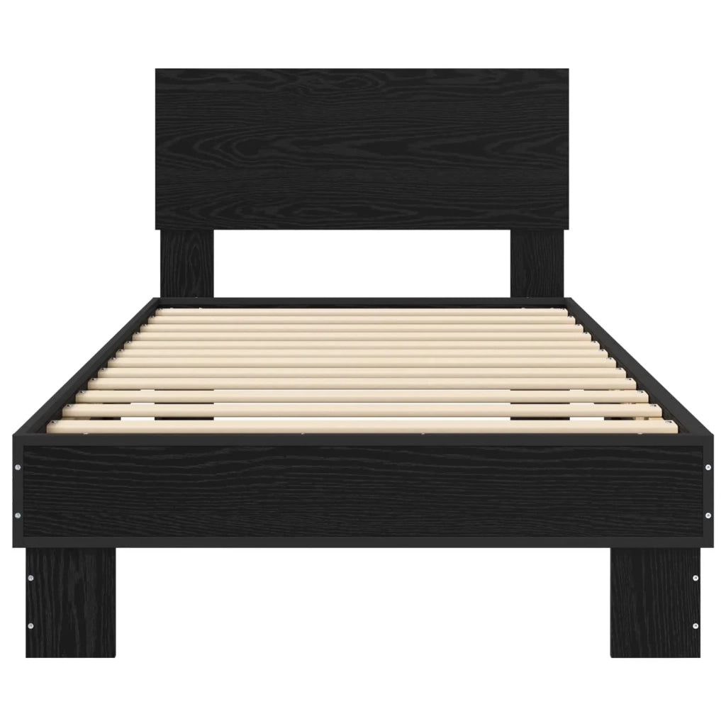 Struttura letto con testata Rovere Nero 80 x 200 cm 8009087