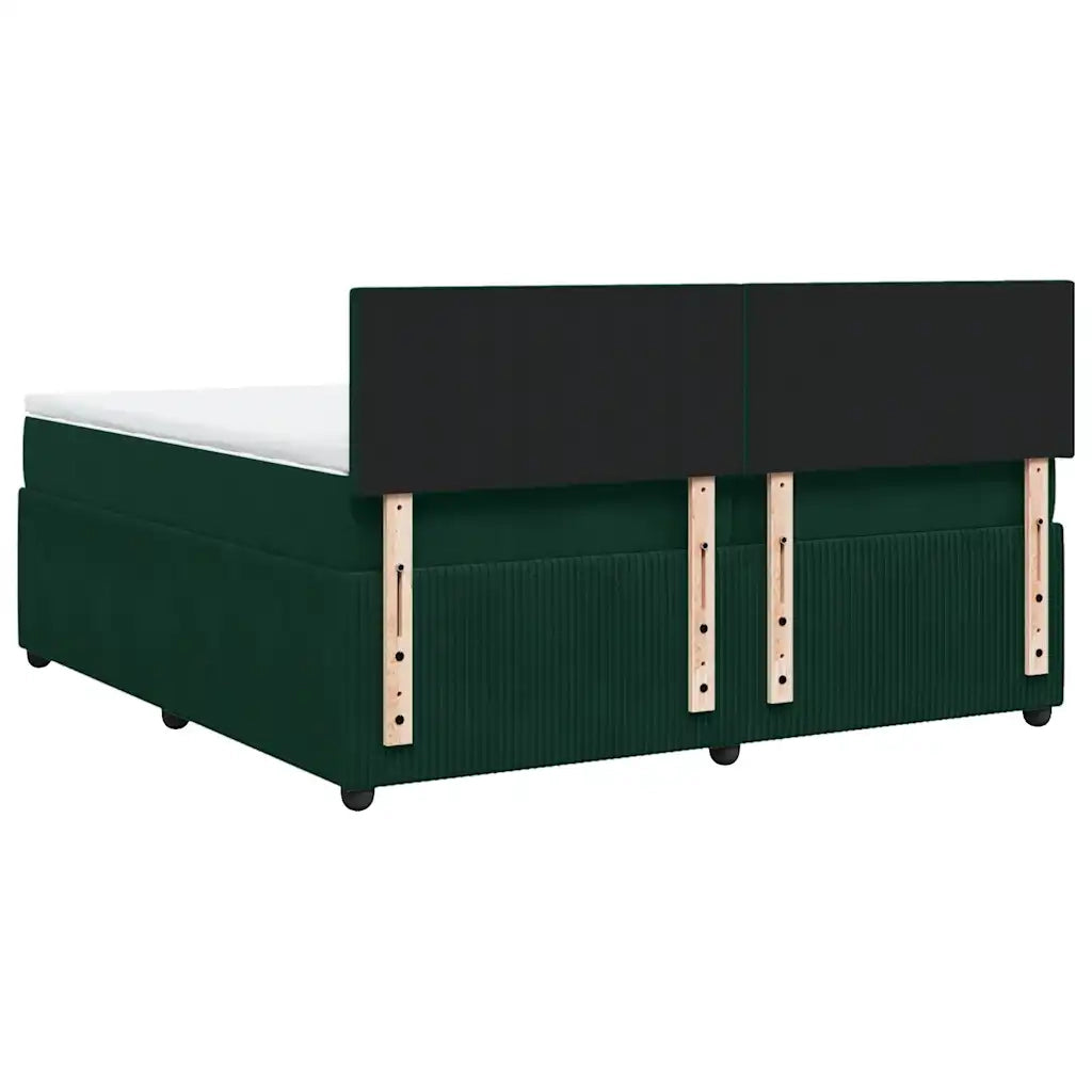 Giroletto a Molle con Materasso Verde Scuro 200x200 cm Velluto 3290127