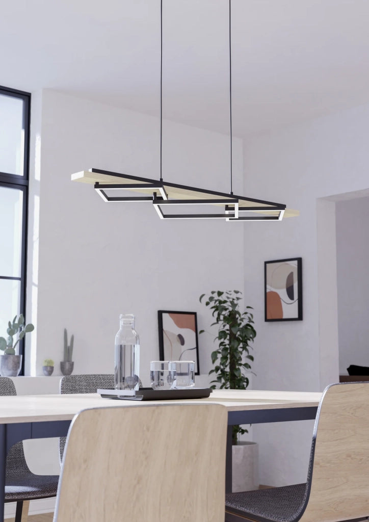 Lampadario Rustico Country Boyal Metallo Marrone 3 Luci Led 42W 3500+2200Lm