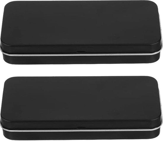 Scatole di Stoccaggio in Acciaio con Coperchio - Boxe Mini Portatili con Catena - Pacchetto da 2