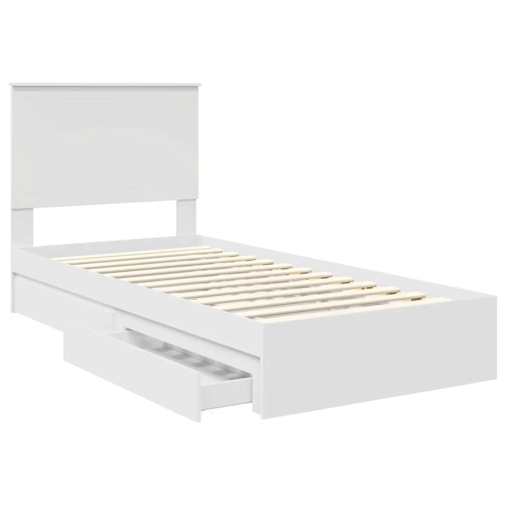 Letto con Contenitore Bianco 90 x 200 cm Legno multistrato 3411243