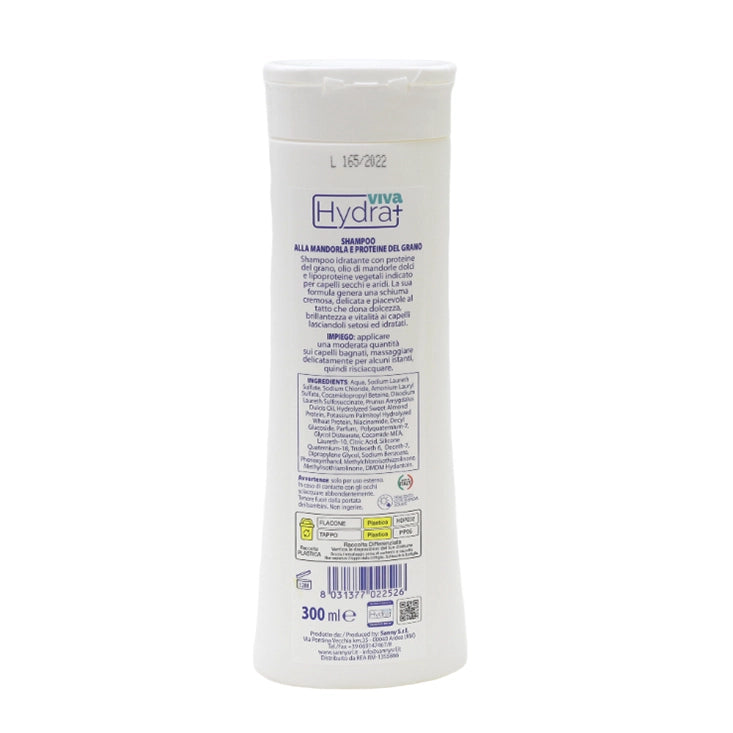 HYDRA VIVA+ SHAMPOO IN FORMATO DA 300 ML MANDORLA E PROTEINE DEL GRANO