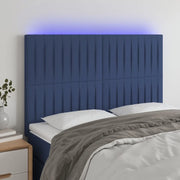 Testiera a LED-Testata con LED Blu 144x5x118/128 cm in Tessuto 253598