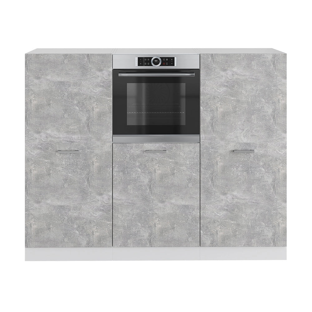 Cucine componibili piccole R-Line Calcestruzzo/Bianco 180 cm senza piano di lavoro Vicco
