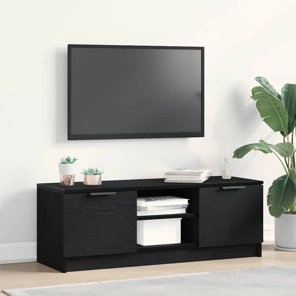 Mobile TV Rovere Nero 102 x 32 x 35.5 cm Legno multistrato 862747