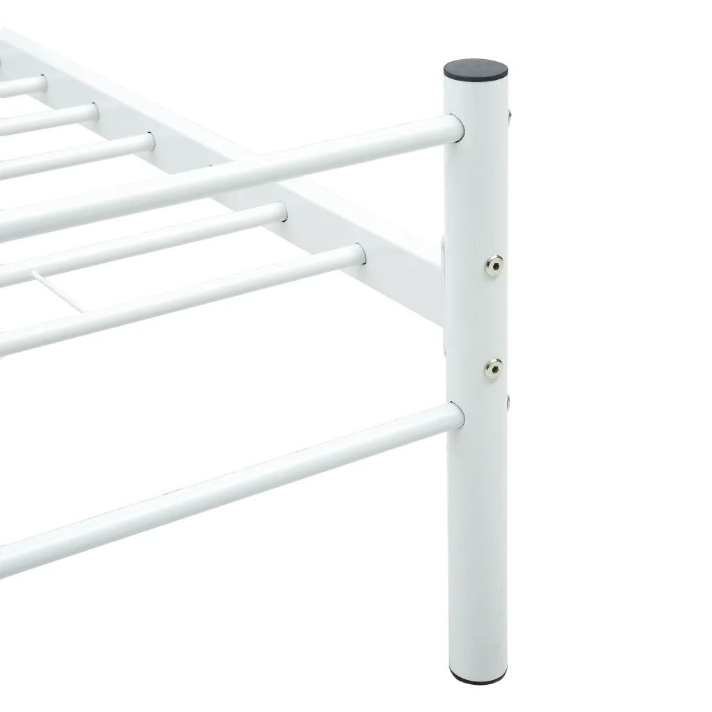 Letto singolo | Letto per adulti | Giroletto Bianco in Metallo 100x200 cm