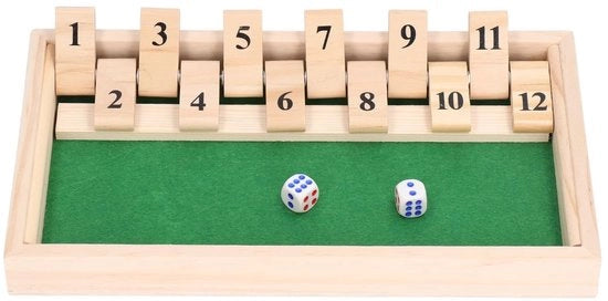 Bordspello di Dadi Premium - Materiale di Alta Qualità - 12 Tavole con Numeri - Design Adattabile - Gioco di Intrattenimento - Impianto in Legno Sostenibile