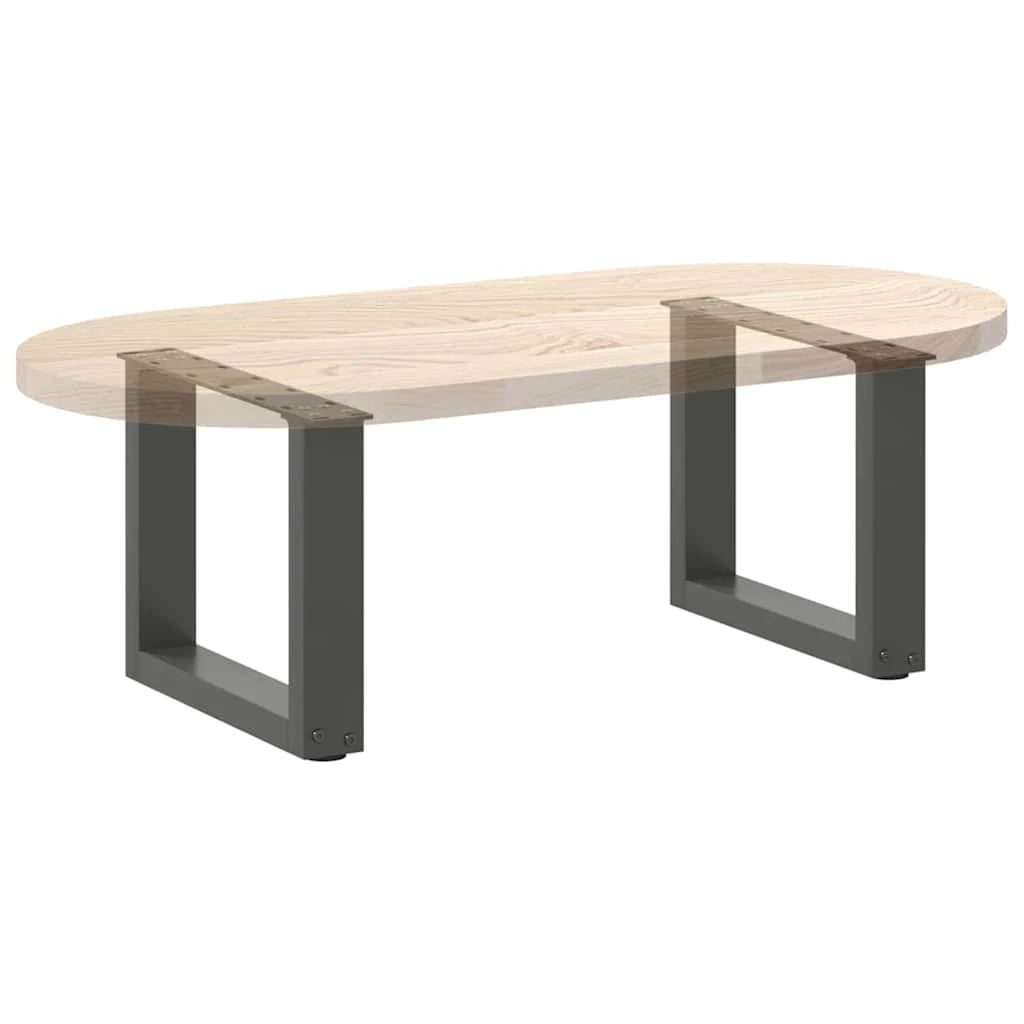 Set di 2 gambe per tavolino a forma di U 30 x 30 cm con piedini regolabili design moderno in acciaio antracite 02_0057370