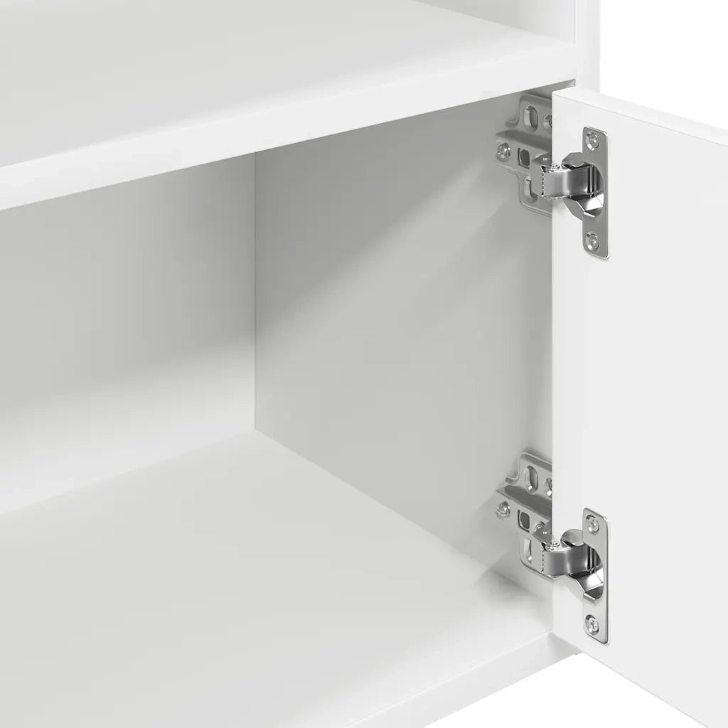 Libreria-Scaffale per Libri-Mobile di Stoccaggio Bianca 31x24x127 cm in Legno Multistrato