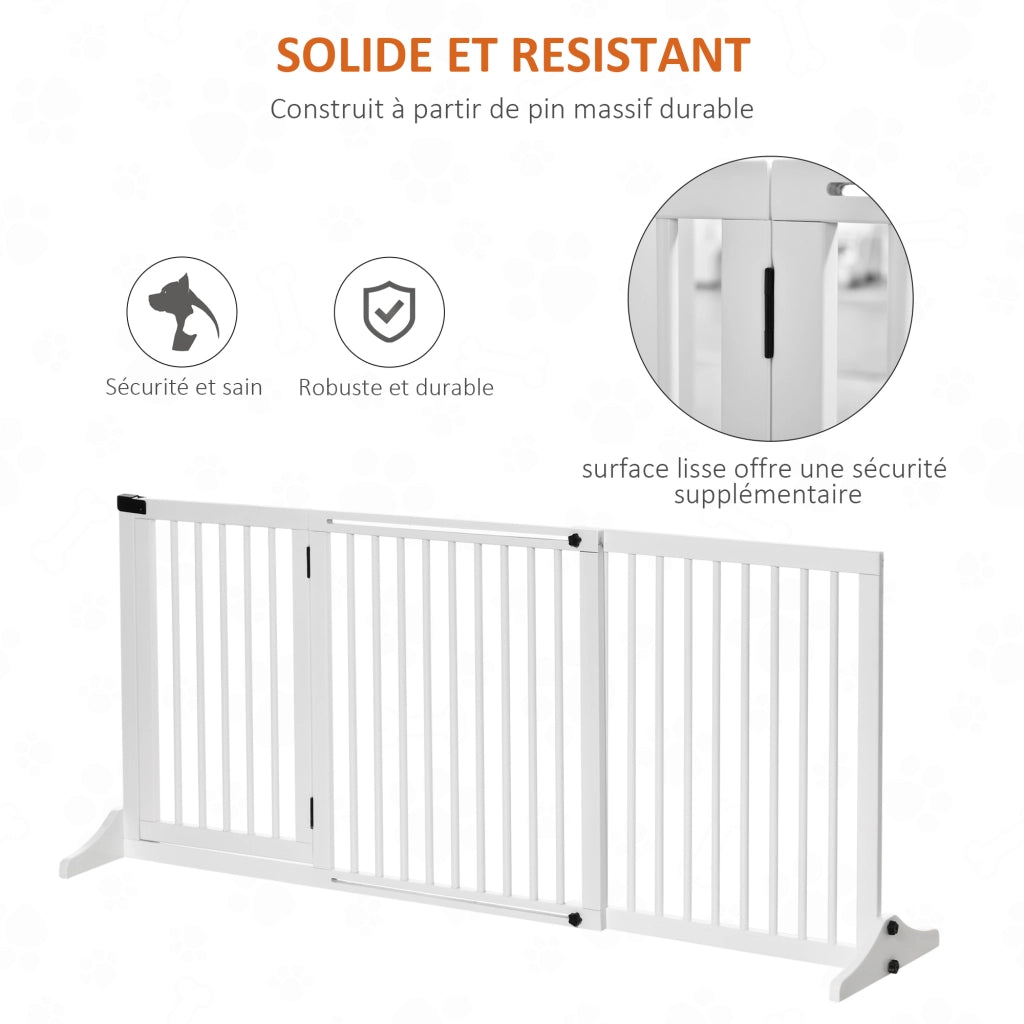 Cancelletto di sicurezza per cani ¨C Xylo ¨C 113-166L x 36l x 71H cm pino bianco