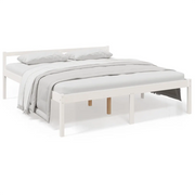 Letto matrimoniale | Letto per adulti | Letto per Anziani Bianco 200x200 cm in Legno Massello di Pino