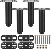 Sosteggi mobili adattabili - Supporto per mobili - Robusto e duraturo - Nero - Sostegno per mobili - Set di 4 gambe per letto e armadio