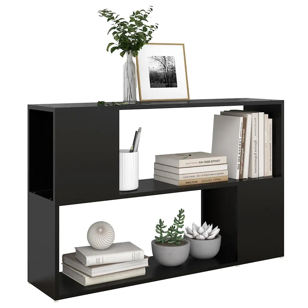 Libreria-Scaffale per Libri-Mobile di Stoccaggio Nera 100x24x63 cm in Truciolato