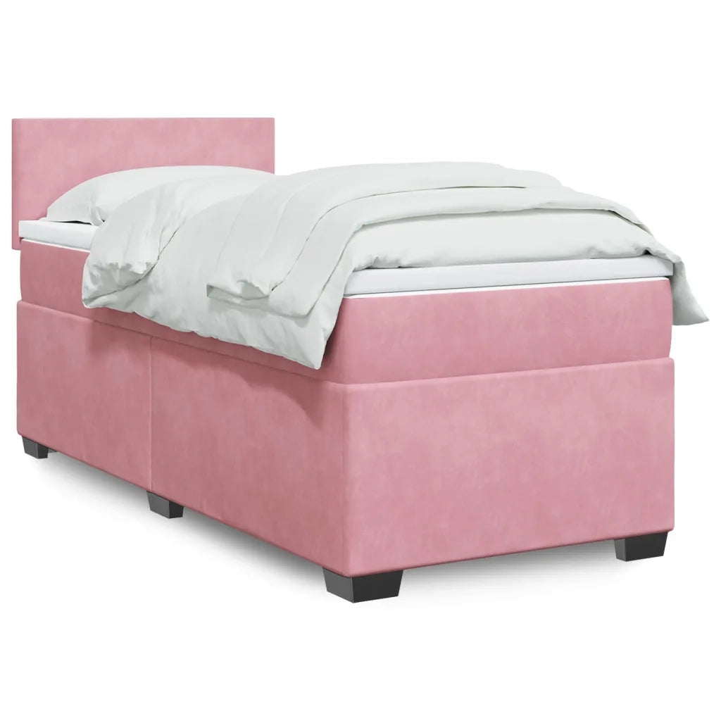 vidaXL Giroletto a Molle con Materasso Rosa 80x200 cm in Velluto