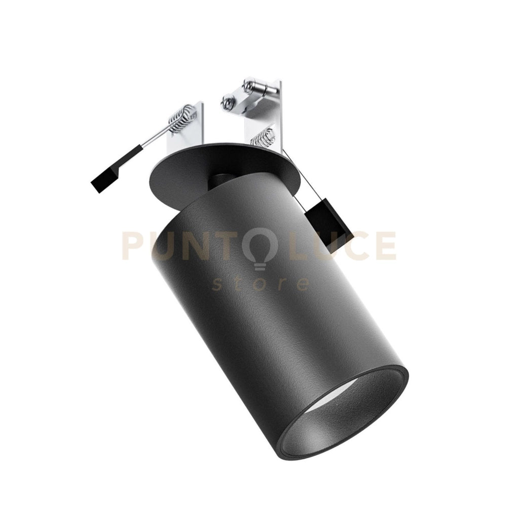 GFA1391- FARETTO AD INCASSO ORIENTABILE 1 LUCE ATTACCO GU10 COLORE NERO SATINATO D.5,7CM H.9CM