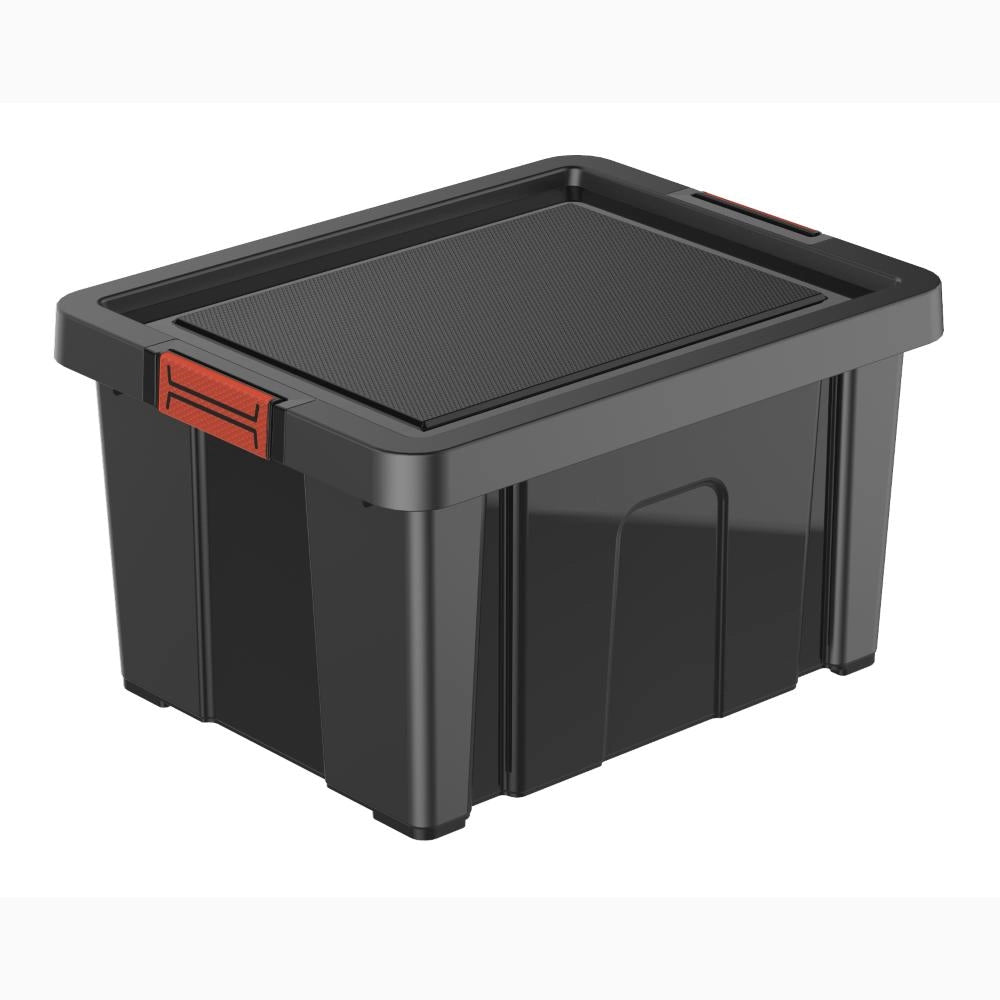 Contenitore Box Multiuso Porta attrezzi Portaoggetti Bricolage Nero 30 Litri
