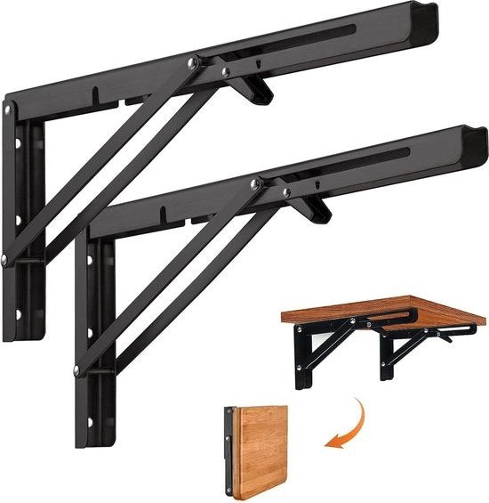 Console a battente resistente - 80 kg di carico portante - supporti per tavolo - sostegni - cerniere a battente - fermi - 2 pezzi - 400 mm - max. 80 kg