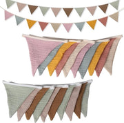 Vetrate colorate per bandiera 26 m stoffa sottile sospensione triangolare decorazione per feste compleanni e vacanze - arancione verde + beige