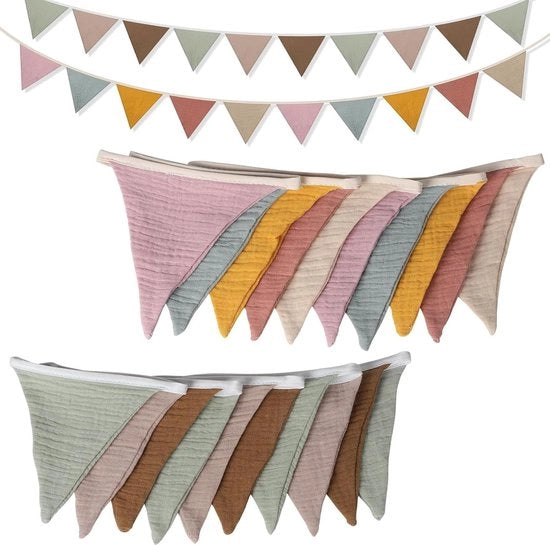Vetrate colorate per bandiera 26 m stoffa sottile sospensione triangolare decorazione per feste compleanni e vacanze - arancione verde + beige