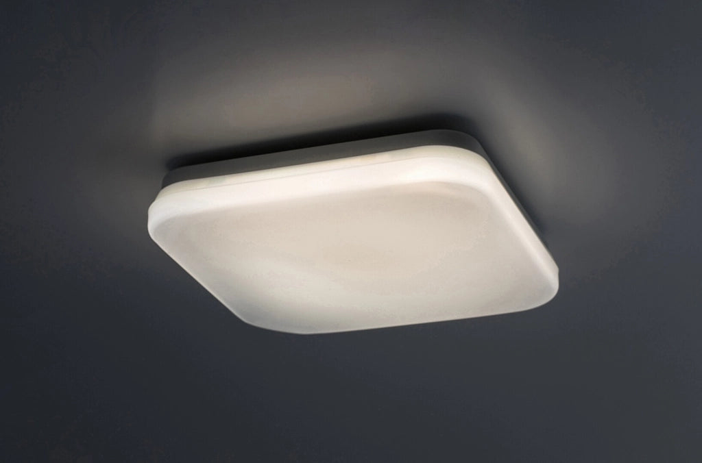 Plafoniera esterna quadrata bianca 28cm LED 18W sensore