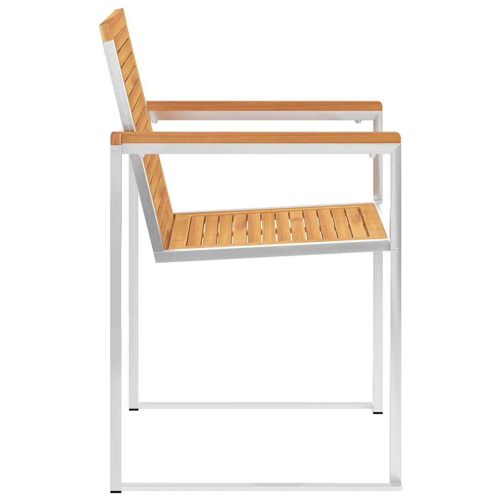 Sedie da Giardino 2 pz con Cuscini in Legno di Teak e Acciaio 3061525