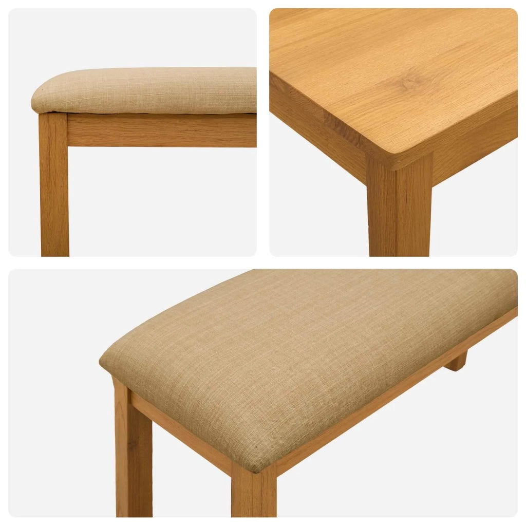 Set da pranzo 3 pz Beige Legno di Quercia Massello 3430273