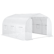 Serra da giardino tunnel ¨C zephmum ¨C Acero galvanizzato bache PE bianco 3.5x3x2 m