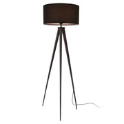 Lampada da terra con treppiede in metallo e paralume in tessuto 153 cm nero 03_0002434