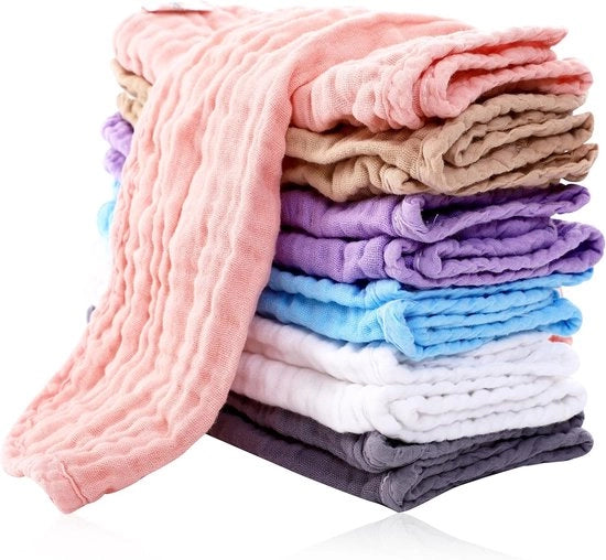 Set di asciugamani per burp 12 pezzi - Fatto in 100% cotone - Dimensioni grandi 20" x 20" - Super assorbenti per asciugare il latte e le regurgitazioni