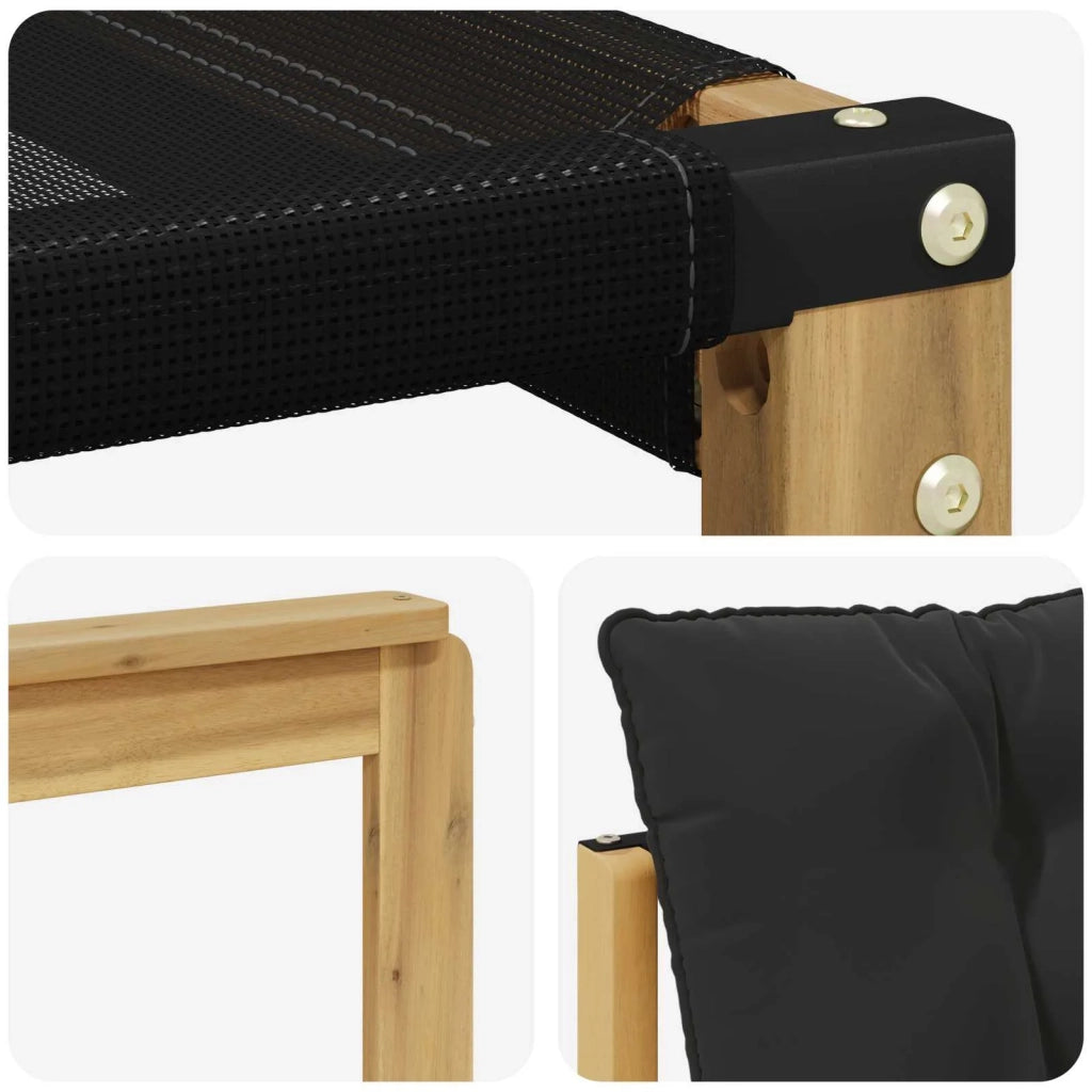 Set di divani da esterno-Sofa da giardino Legno di Acacia Massello e Textilene 652872