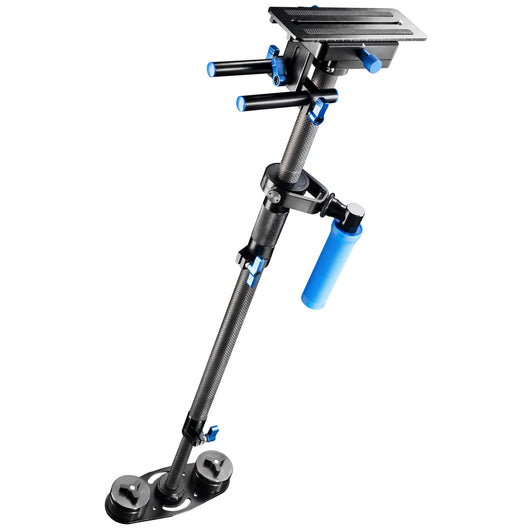 Pro StabyPod L Steadycam per la stabilizzazione di fotocamere DSLR (misura massima 120 cm, carbonio, piastra a sgancio rapido, aste da 15 mm, contrappesi), 19442, nero, misura L (120 cm)