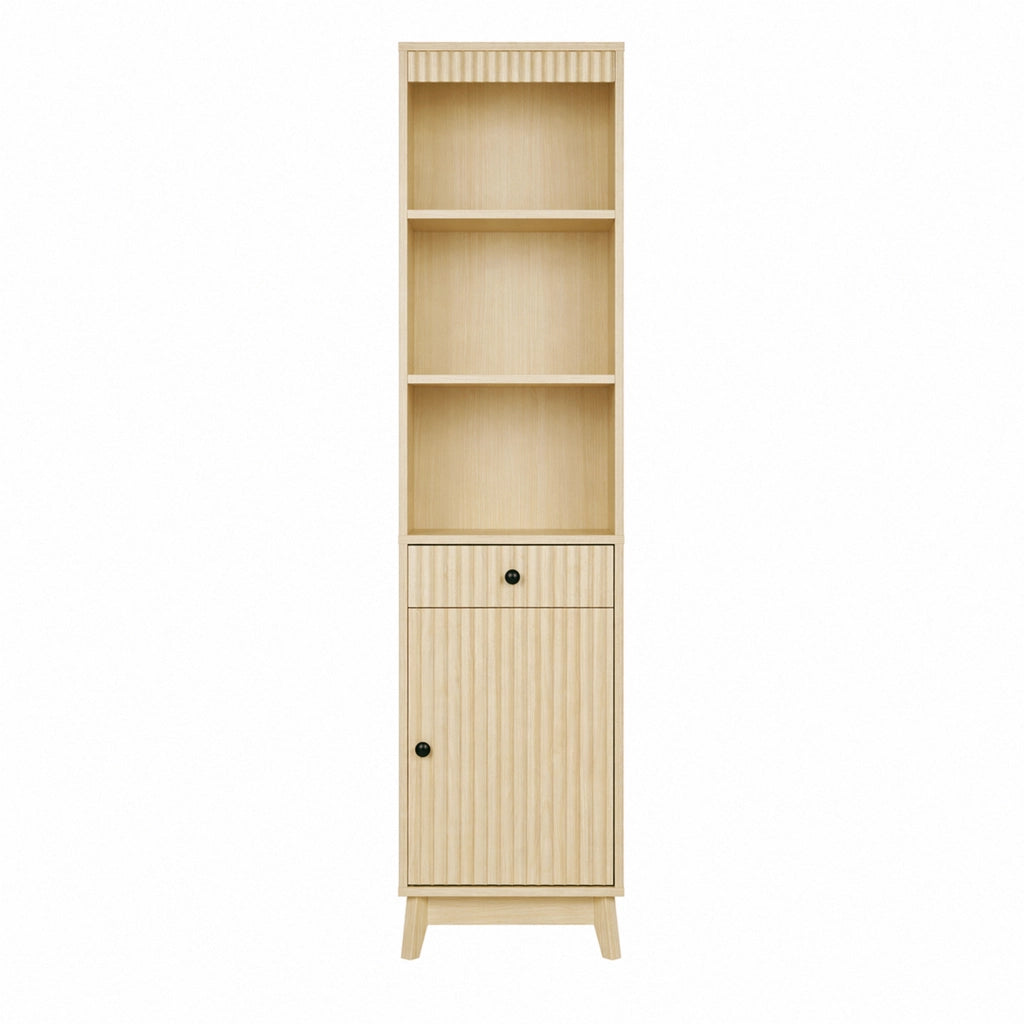 Mobile da bagno con anta reversibile e cassetto - per bagno - MDF - 40×36×172 cm - naturale