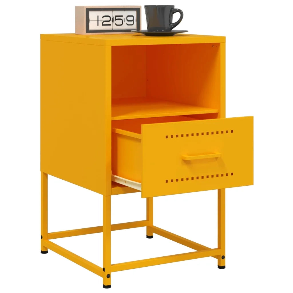 Comodino Giallo Senape 36x39x60,5 cm in Acciaio 846560