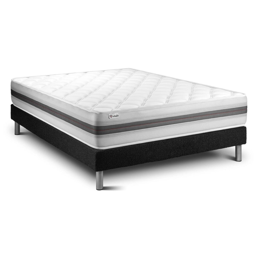 Letto con materasso VITALMEMO BACK 140 x 220 cm Rete Kit Nero
