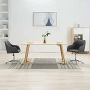 Sedie da Pranzo Girevoli 2 pz Grigio Scuro in Tessuto 283480