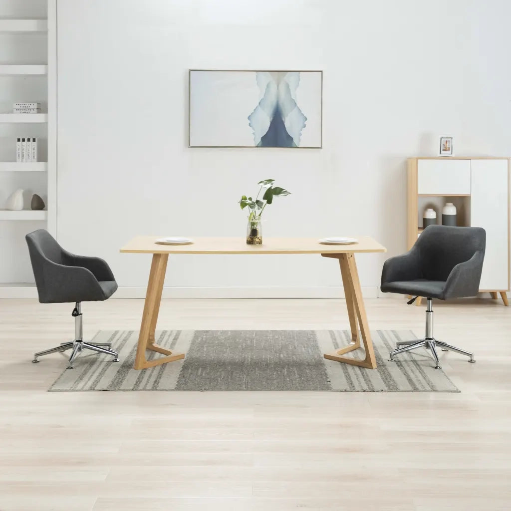 Sedie da Pranzo Girevoli 2 pz Grigio Scuro in Tessuto 283480