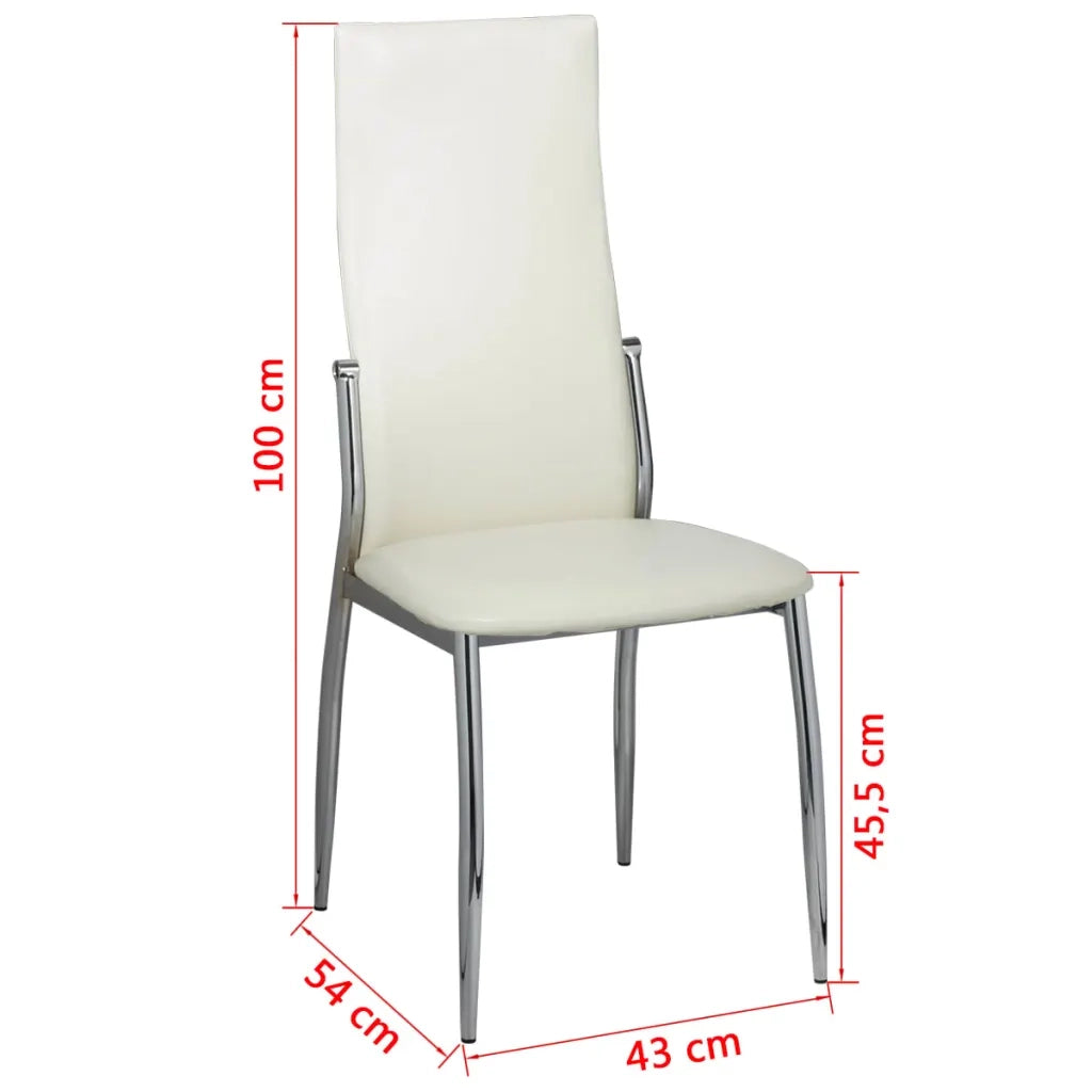 Sedie da Pranzo 4 pz Bianche in Similpelle cod mxl 55245
