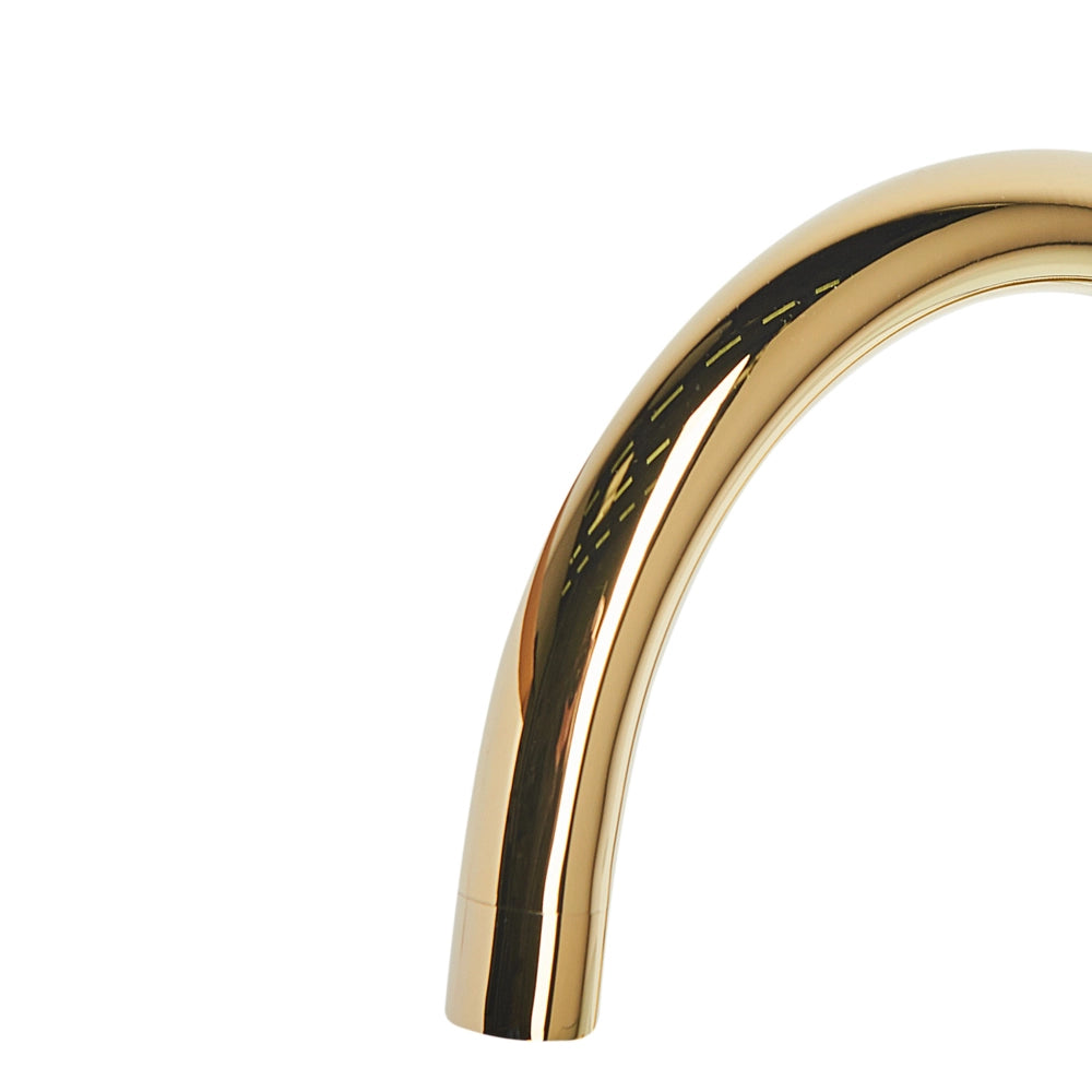Rubinetto da Bagno per Lavabo in Ottone Dorato con Due Manopole moderno curvo sanitari