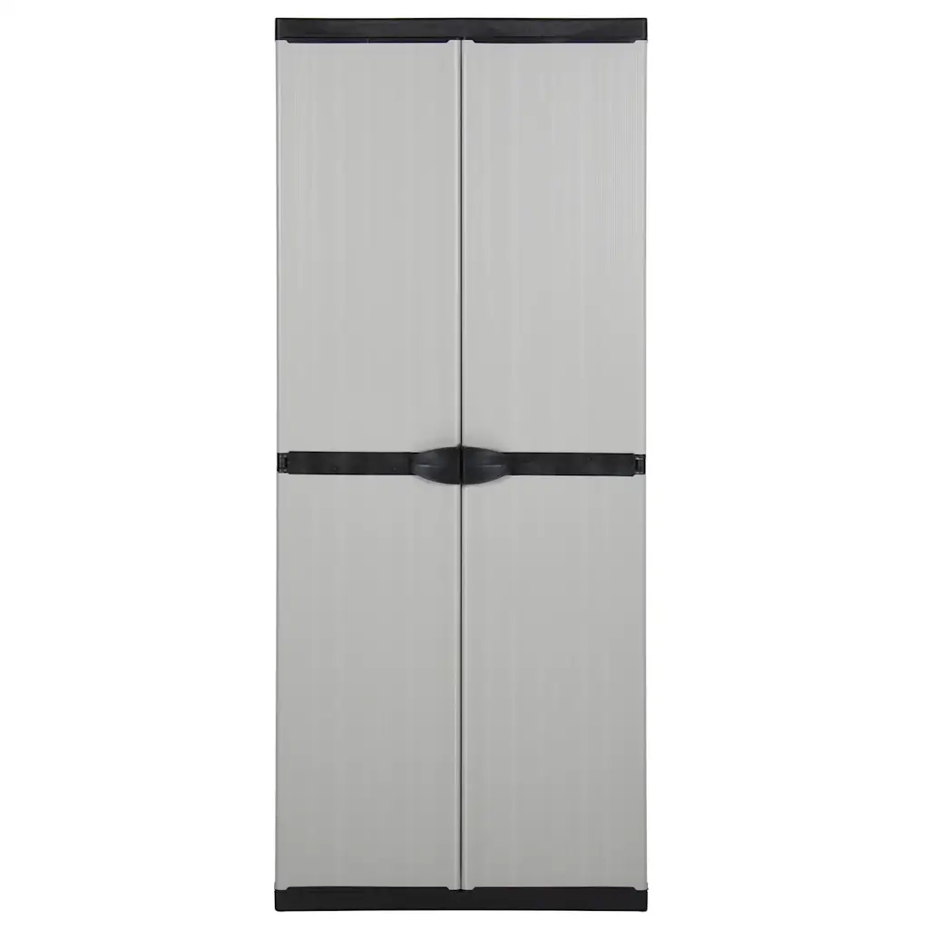 Mobiletto da giardino con 3 ripiani adatto per uso esterno 68 x 40 x 168 cm PVC grigio 02_0047064