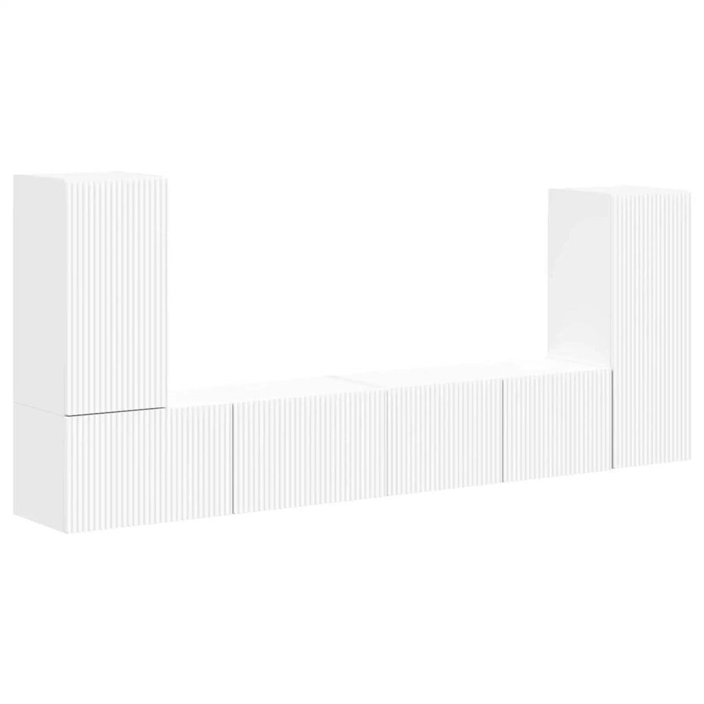 Set mobile TV 4 pcs Bianco Legno multistrato 3409114
