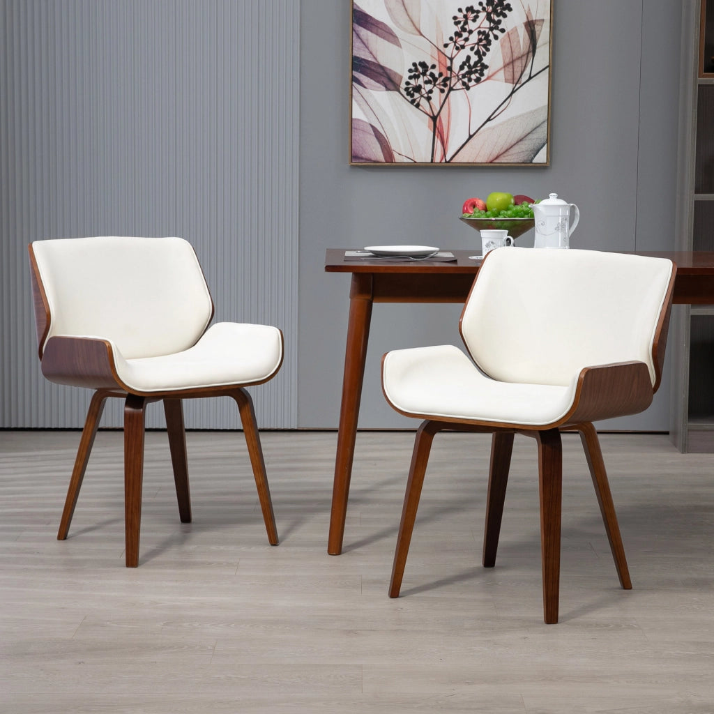 Sedia da pranzo vintage ¨C zephmum ¨C bianco marrone 54x53x81 cm