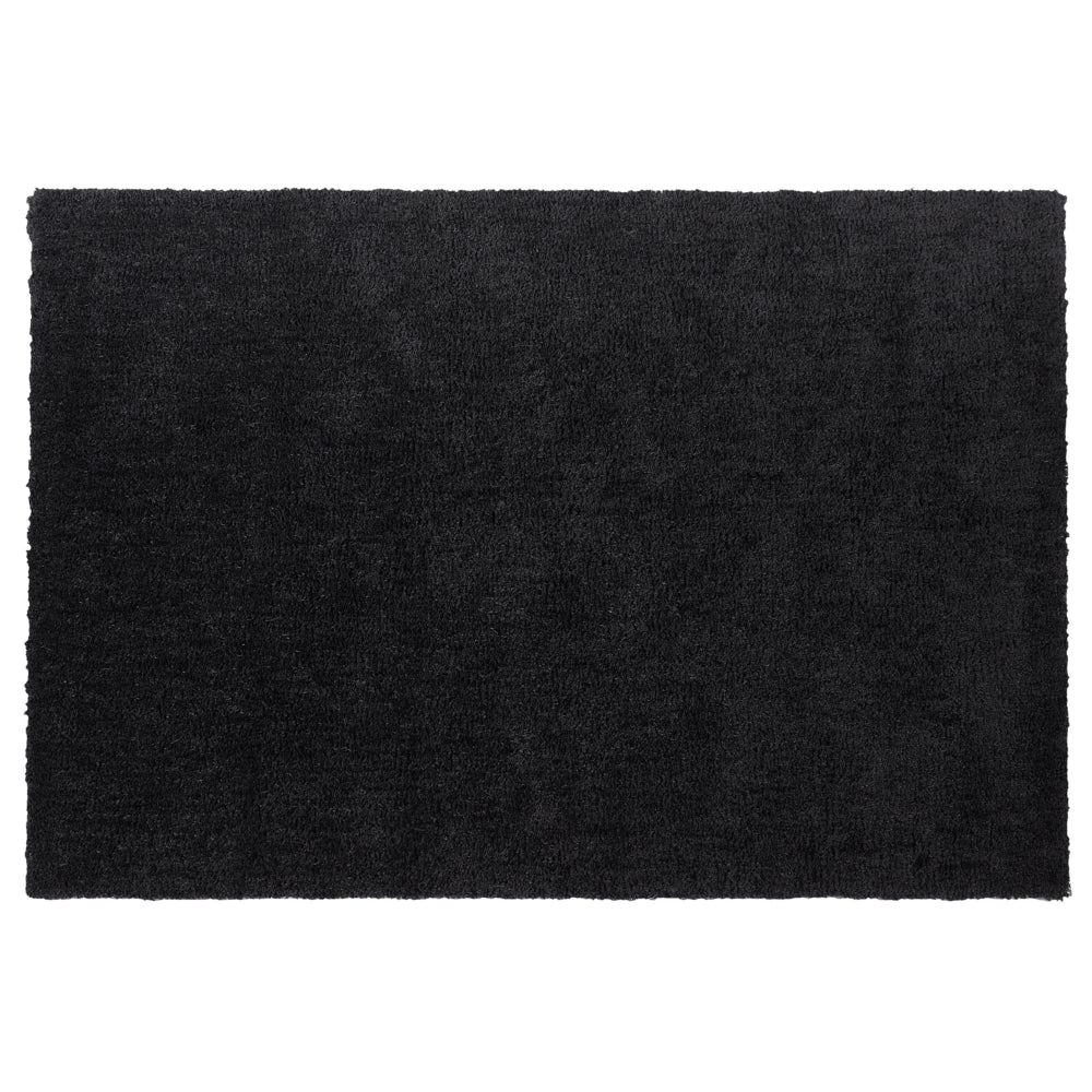 Tappeto Shaggy Nero 140 x 200 cm Moderno Tappeto Rettangolare Trapuntato a Pelo Lungo
