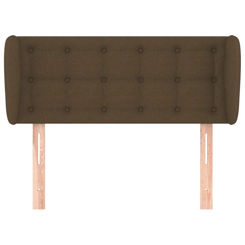 Testiera ad Orecchio-Testata con Orecchie Marrone Scuro 83x23x78/88 cm in Tessuto 261485