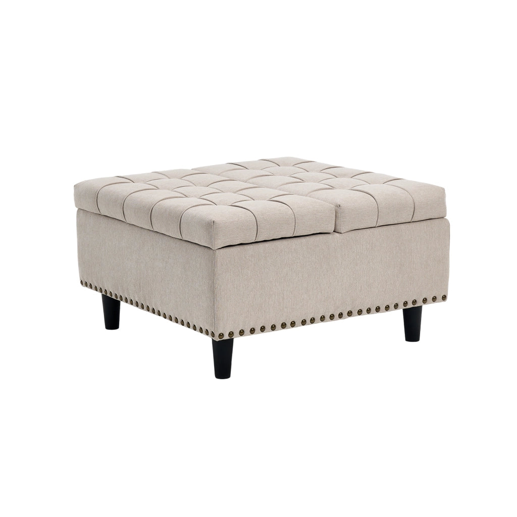 Panca Contenitore Imbottita ¨C MINIMAL ¨C Beige, seduta con vano, soggiorno camera
