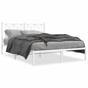 Letto matrimoniale | Letto per adulti | Giroletto con Testiera Metallo Bianco 140x190 cm
