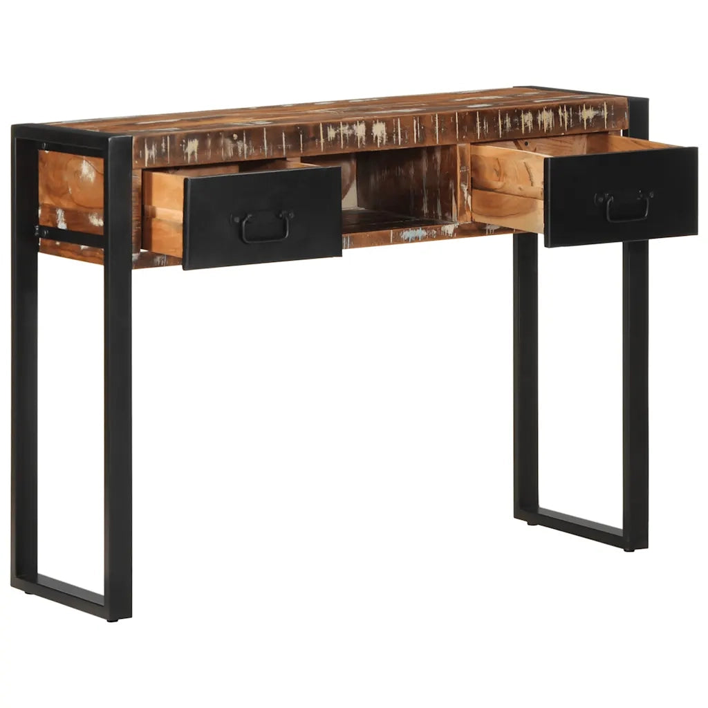 vidaXL Tavolo Consolle Multicolore 100x35x75cm Legno Massello Recupero