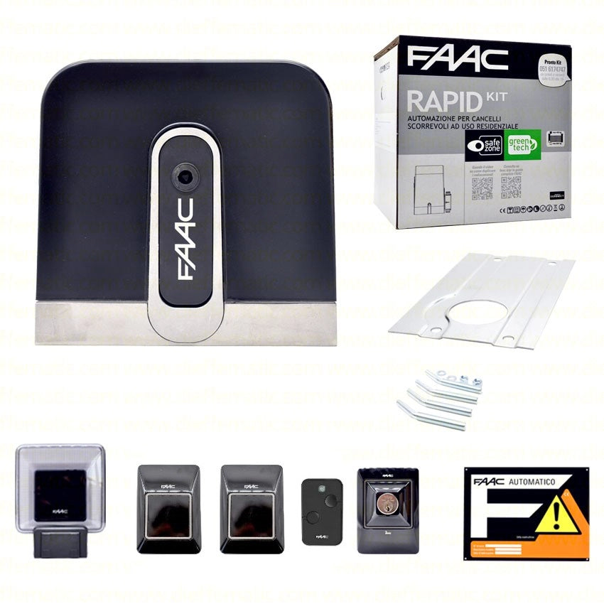 KIT AUTOMAZIONE PER CANCELLI SCORREVOLI 24V CYCLO RAPID FAAC 1059995 AUTOMATISMI