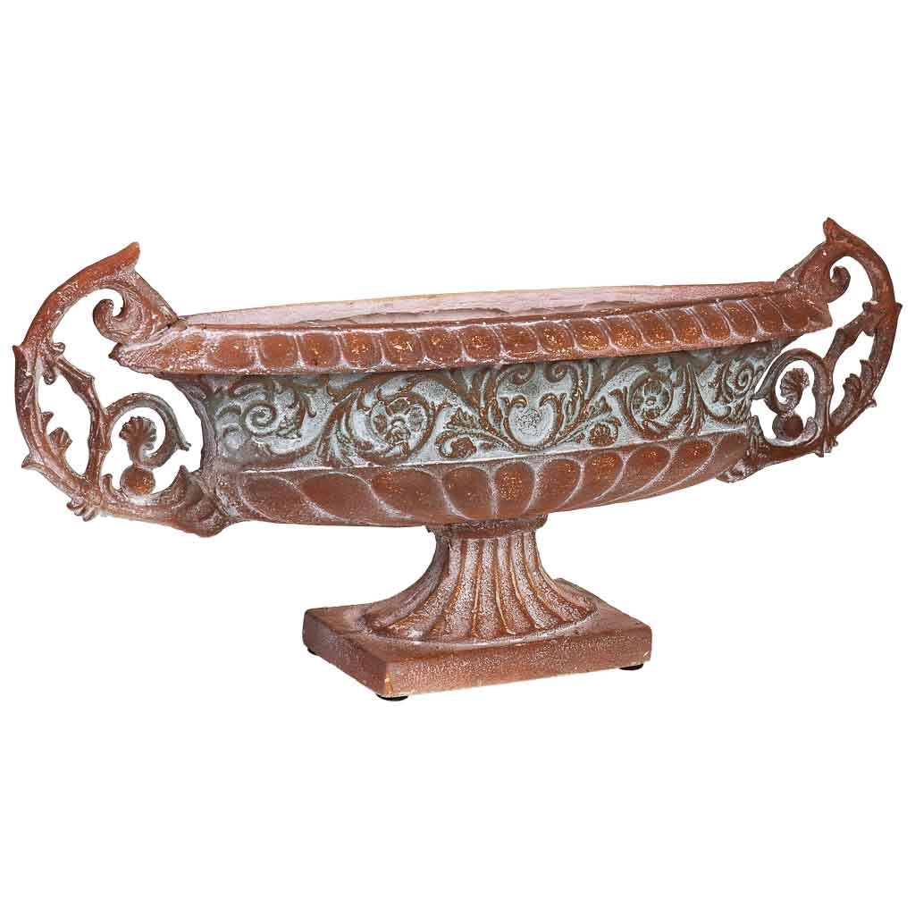 Centrotavola in rame magnesio 81x19x35,5h cm