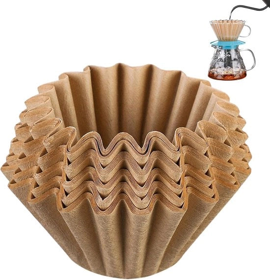 100 pezzi di filtro per caffè in corona - Filtro per caffè - Per macchine per filtro caffè - Non sbiancato (4,5x7cm)